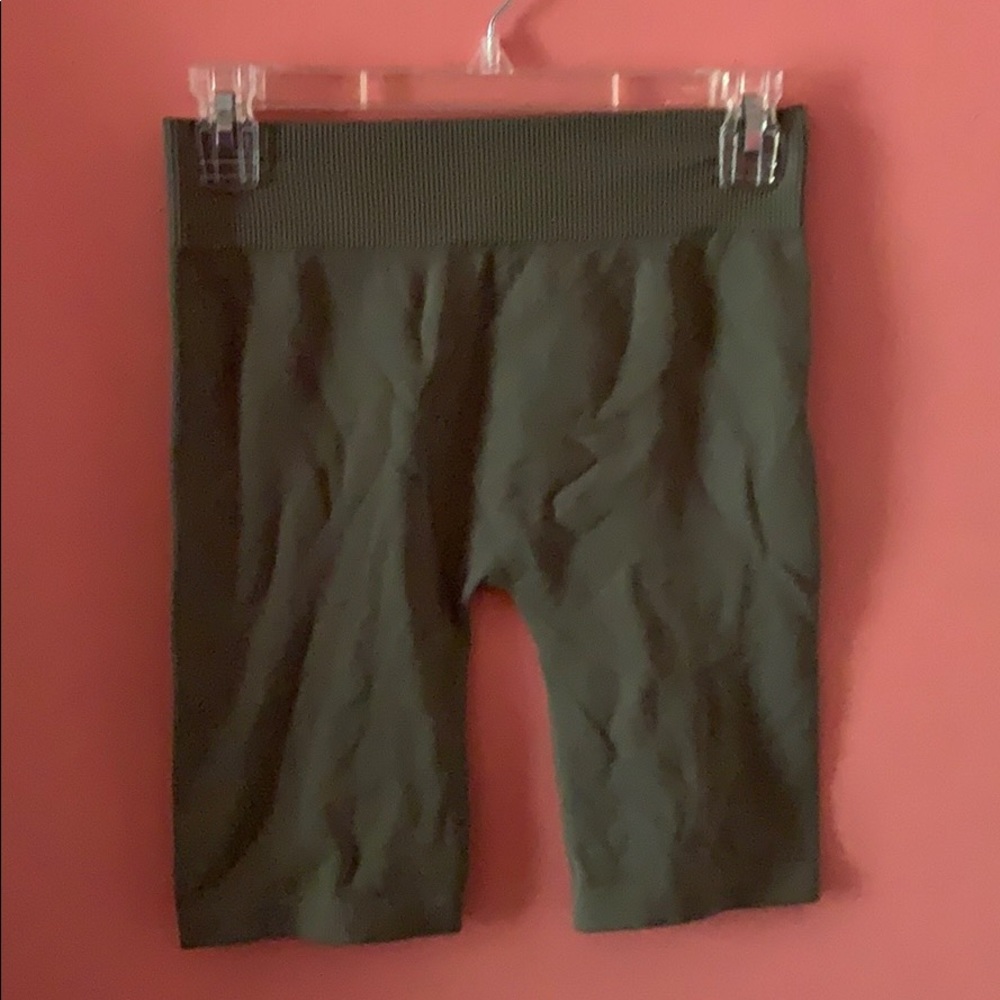 Olive green biker shorts